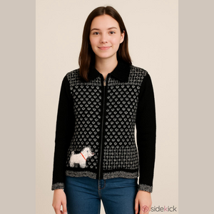 Vintage Scottie Dog Sweater Cardigan